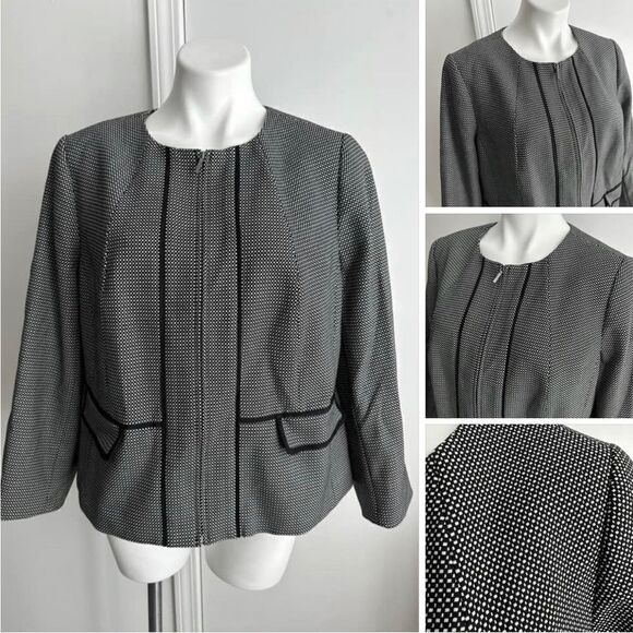 Black and White Blazer, TALBOTS, Size 14WP - Picture 1 of 7